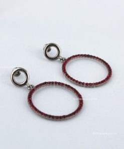Brinco Strass Vermelho -  Cor Grafite