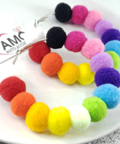 Brinco Argola Pompom Neon - Carnaval