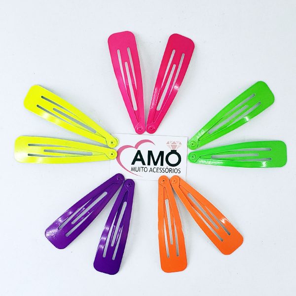 Presilha De Cabelo Tic-Tac Neon Vsco Girl Diversas Cores