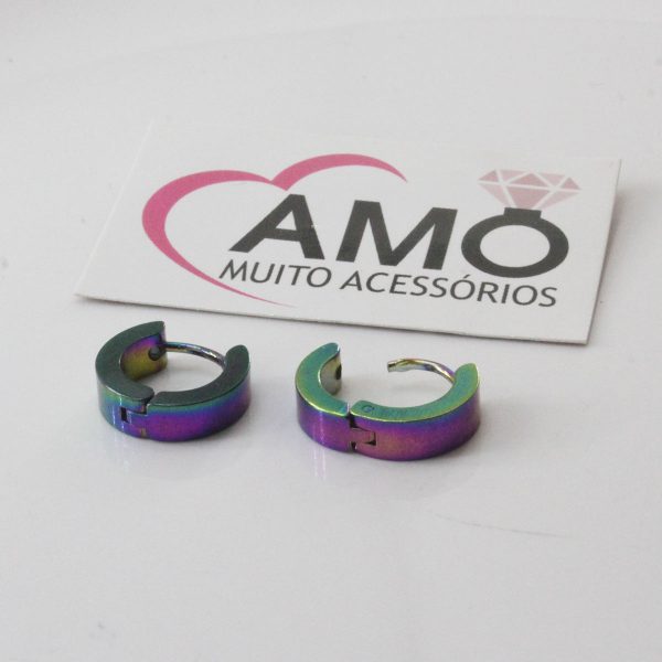 Brinco Masculino Argola Aço Inoxidável 316l 4mm Furta-Cor
