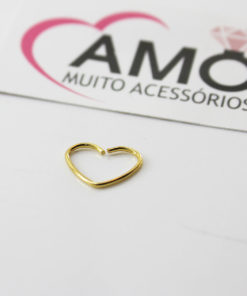 Piercing Coração Antialérgico Aço Inox - Dourado