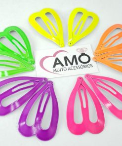 Presilha De Cabelo Tic-Tac Neon Vsco Girl Coração Diversas Cores