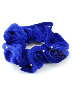 Scrunchie ponto de luz strass azul