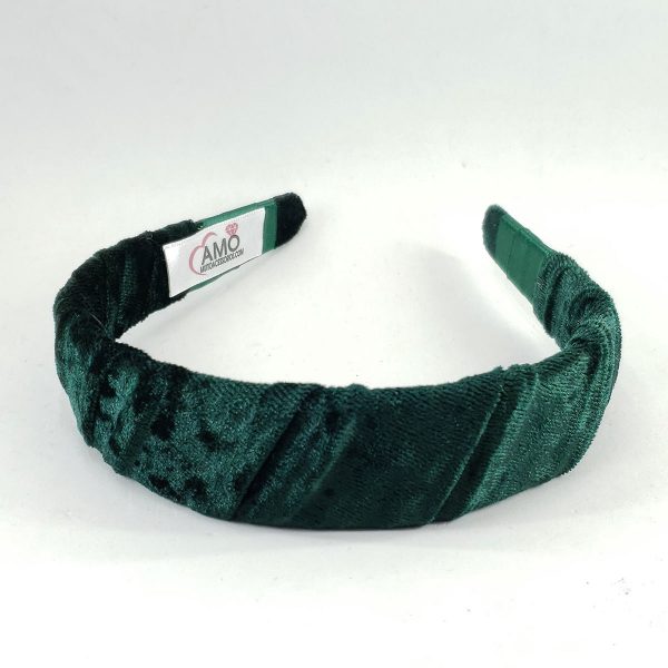 Tiara Franzida Larga Veludo- Verde