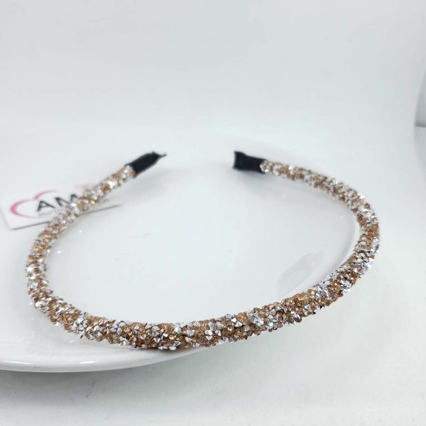 Tiara Strass Cristais Swarovski Inspired- Coral e prata