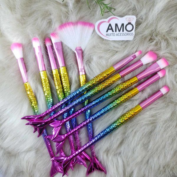 Kit com 10 pincéis rabo de sereia- Pink - Imagem 3