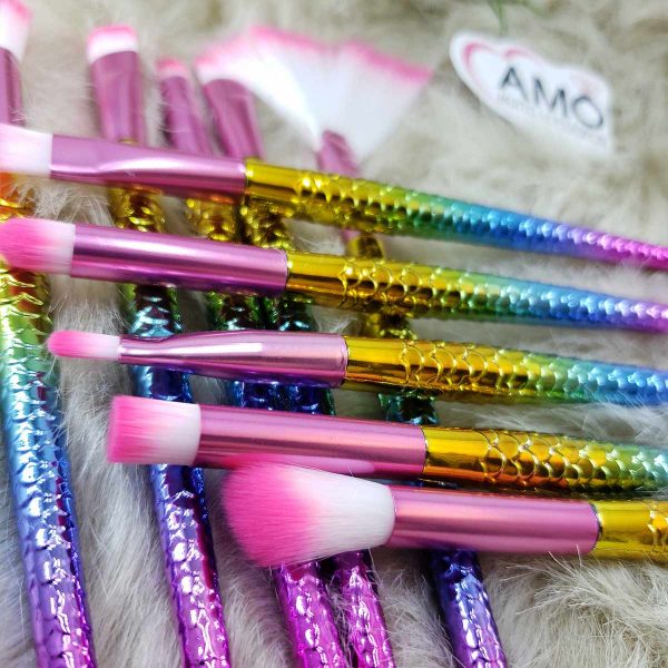 Kit com 10 pincéis rabo de sereia- Pink - Imagem 2
