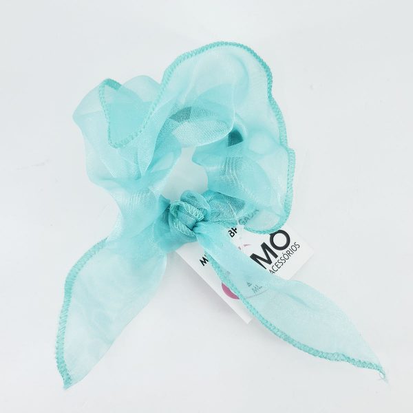 Scrunchie organza turquesa