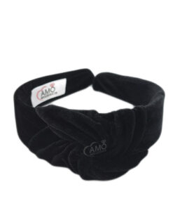 Tiara Turbante Nó De Veludo- Preta Veludo Cristal