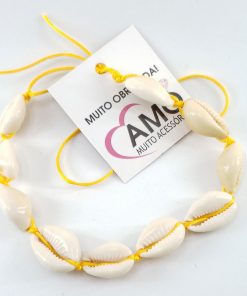 Choker Buzios Concha Gargantilha Natural Colar Vsco Praia – Amarelo