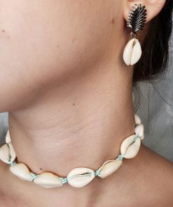 Choker Buzios Concha Gargantilha Natural Colar Vsco Praia – Azul Bebê