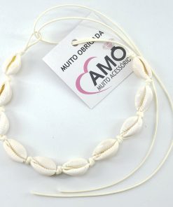 Choker Buzios Concha Gargantilha Natural Colar Vsco Praia - Creme