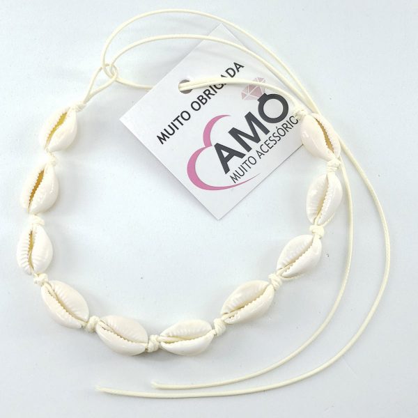 Choker Buzios Concha Gargantilha Natural Colar Vsco Praia - Creme