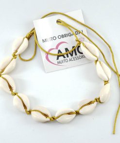 Choker Buzios Concha Gargantilha Natural Colar Vsco Praia – Dourado