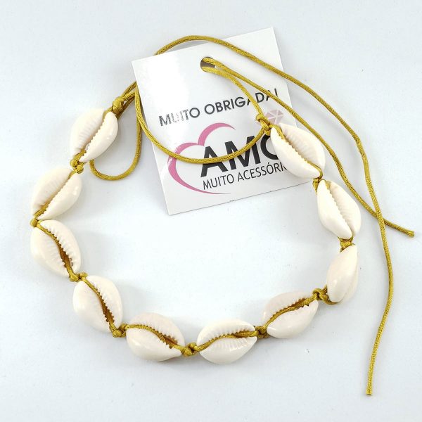 Choker Buzios Concha Gargantilha Natural Colar Vsco Praia – Dourado