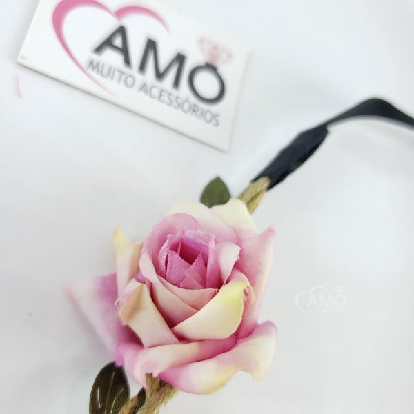 Faixa De Flores Rosas De Tecido - Imagem 4