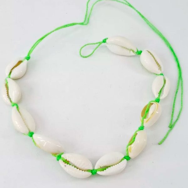 Choker Buzios Concha Gargantilha Natural Colar Vsco Praia – Verde Neon