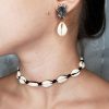 Choker Buzios Concha Gargantilha Natural Colar Vsco Praia – Preto