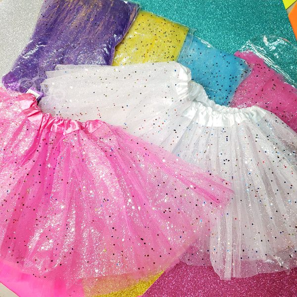 Saia De Tule Infantil Com Glitter Brilho Carnaval - Imagem 4