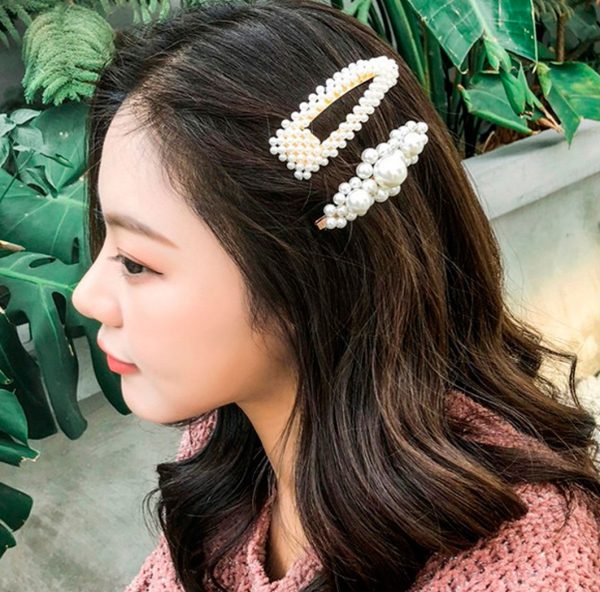 Conjunto 2 Presilhas de Cabelo Pérolas