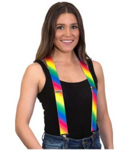 Suspensório colorido arco-iris