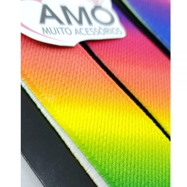 Suspensório Arco-íris Colorido Ajustável - Adulto - Imagem 4