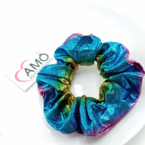 Scrunchie holográfica - Arco-Íris