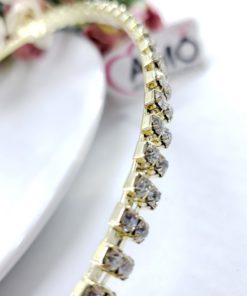 Tiara Dourada Dupla Fileira De Strass