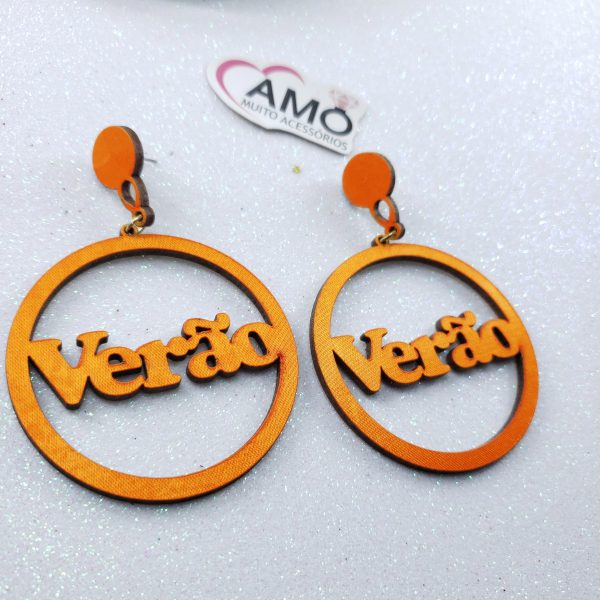 Brinco Verão em Mdf Acabamento Amarelo Mostarda