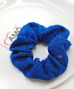 Scrunchie Lurex - Azul Royal