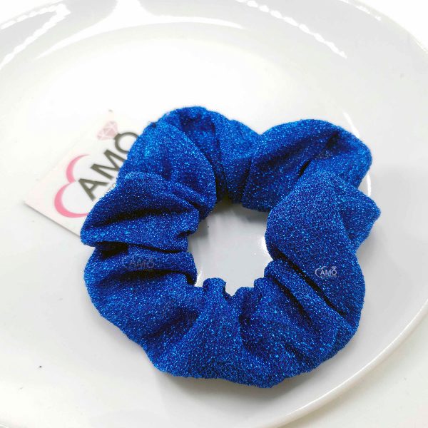Scrunchie Lurex - Azul Royal