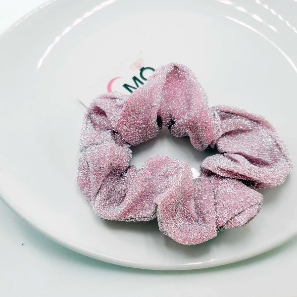 Scrunchie Lurex - Rosa Claro