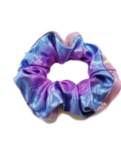 scrunchie holografica roxa e azul