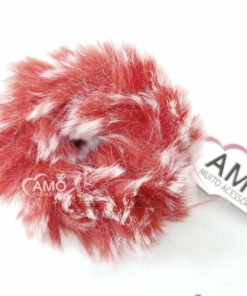 Elástico de Cabelo fofo pelinhos- Vermelho Mescla