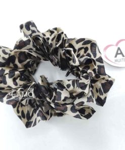Prendedor de Cabelo  Acetinado - Animal Print Marrom