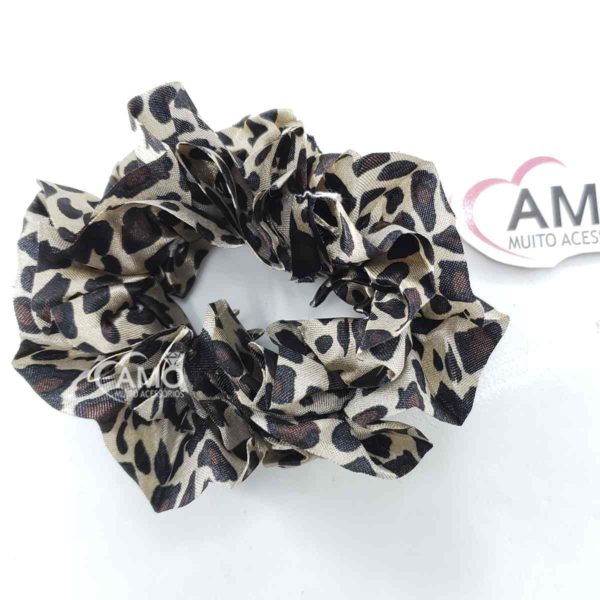Prendedor de Cabelo  Acetinado - Animal Print Marrom