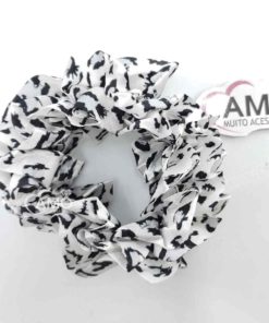 Prendedor de Cabelo  Acetinado - Animal Print Branco