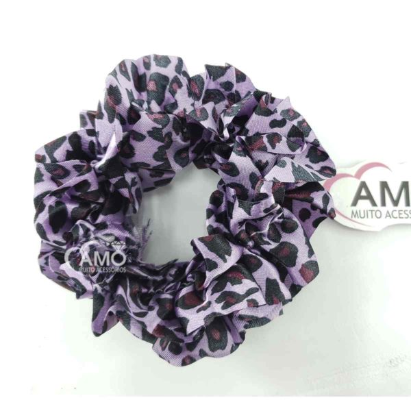 Prendedor de Cabelo  Acetinado - Animal Print Roxo
