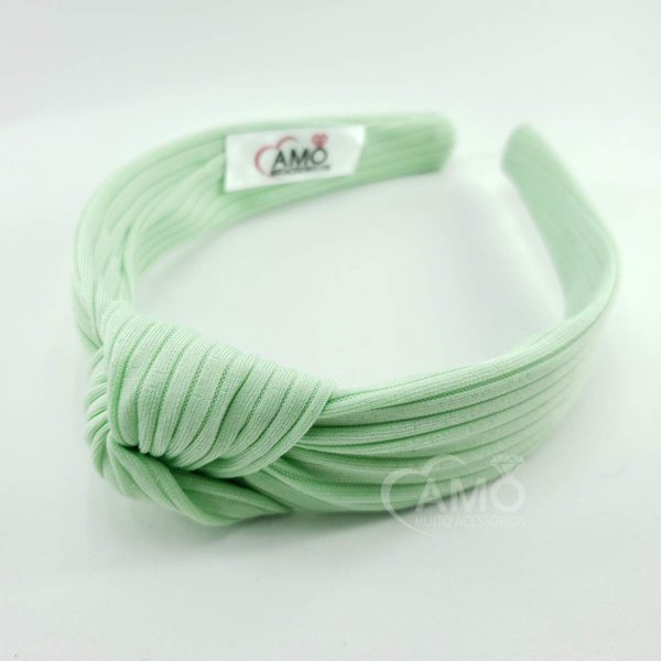 Tiara Nó Turbante - Menta Tecido Canelado