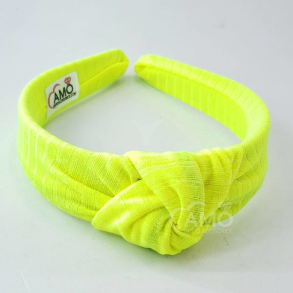 Tiara Nó Turbante - Amarelo neon