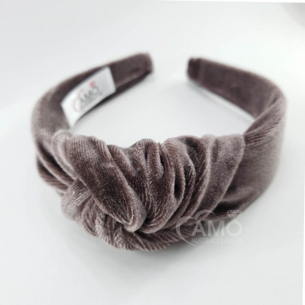 Tiara Nó Turbante – Veludo Castor - Imagem 2