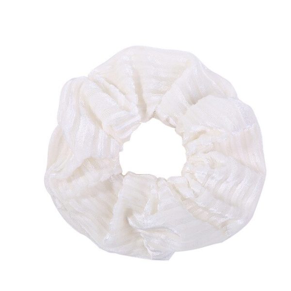 Scrunchie Prendedor de Cabelo Veludo Canelado - Branco