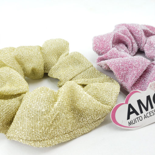 Scrunchie Lurex - Dourada Claro - Imagem 2