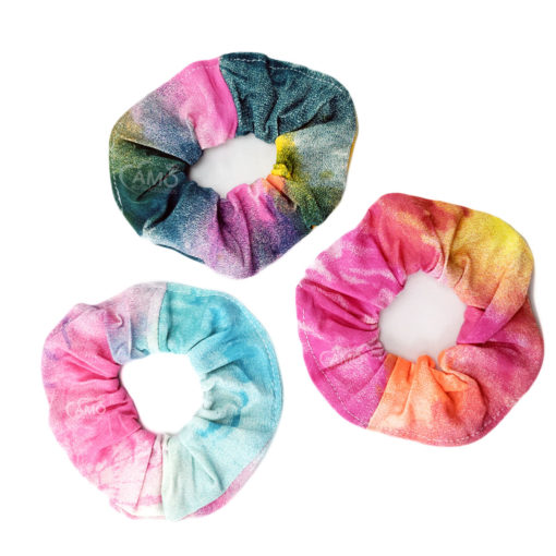 Kit com 3 Scrunchies prendedor de cabelo tie dye (Multicolorida) - Imagem 2