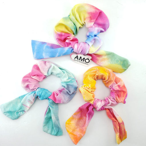 Scrunchie Prendedor de Cabelo Xuxinha Tie Dye - Com Laço