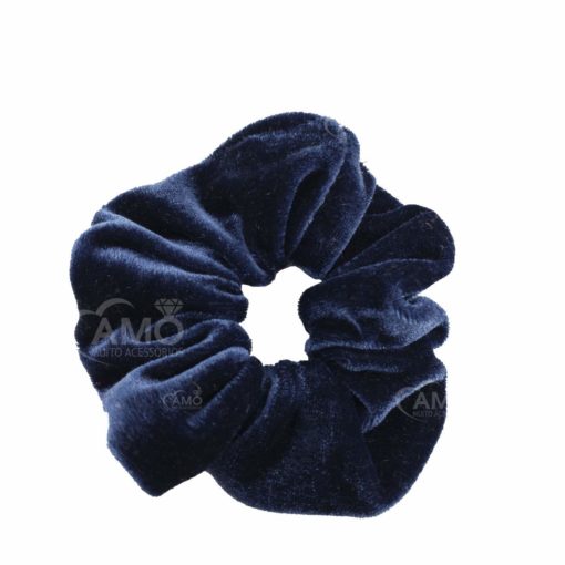 Scrunchie Prendedor de Cabelo Veludo Premium - Azul Aço