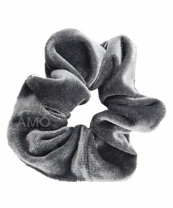 Scrunchie Prendedor de Cabelo Veludo Premium - Cinza Chumbo