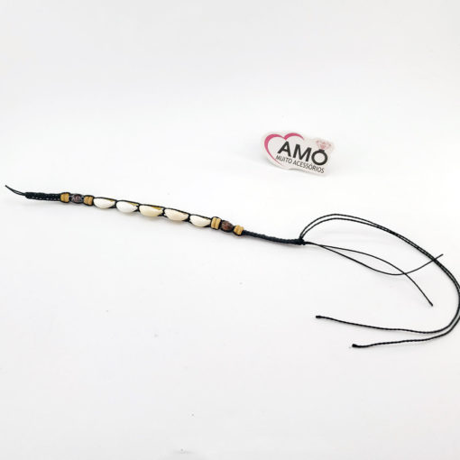 Pulseira Tornozeleira Búzios Natural - Preta - Imagem 3