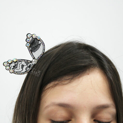 Tiara Coelhinha Pequena Renda E Strass Orelhas Gato