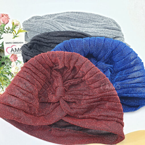 turbante lurex brilho